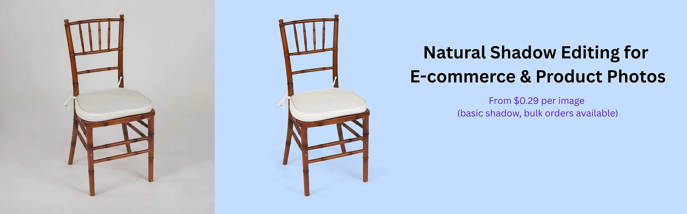 Natural shadow editing service for ecommerce and product photography